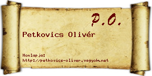 Petkovics Olivér névjegykártya